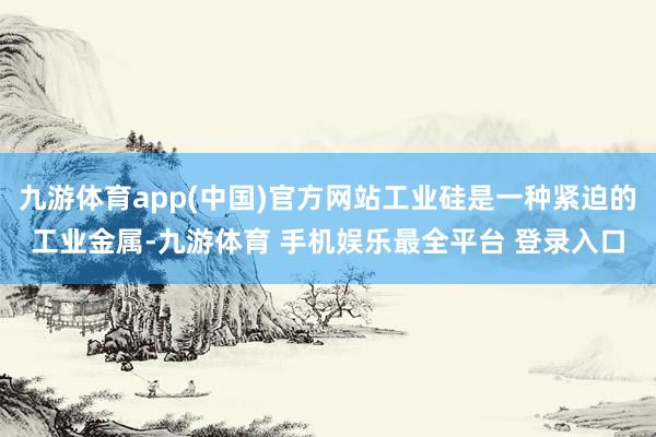 九游体育app(中国)官方网站工业硅是一种紧迫的工业金属-九游体育 手机娱乐最全平台 登录入口