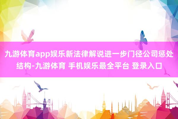 九游体育app娱乐新法律解说进一步门径公司惩处结构-九游体育 手机娱乐最全平台 登录入口